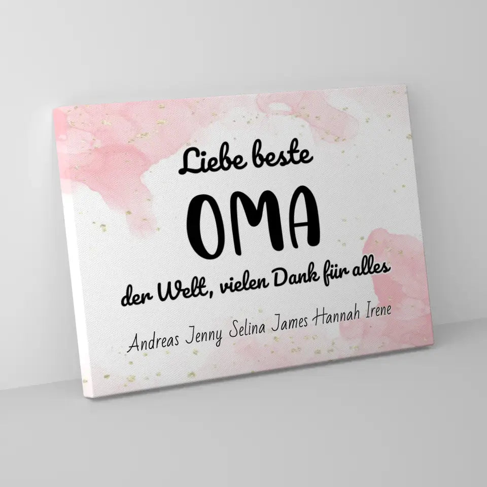 Personalisierte Oma Leinwand Beste Oma der Welt Geschenk