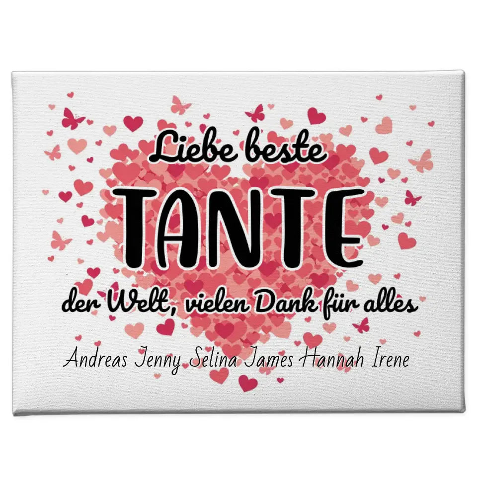 Tante Leinwand Personalisiert Beste Tante der Welt Geschenk