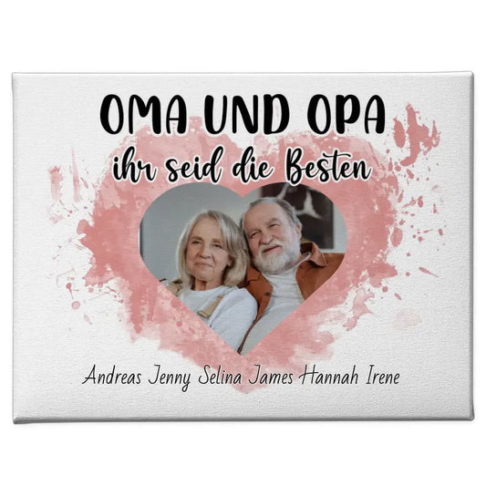 Familien Leinwand Oma und Opa Ihr seid die Besten Personalisiert