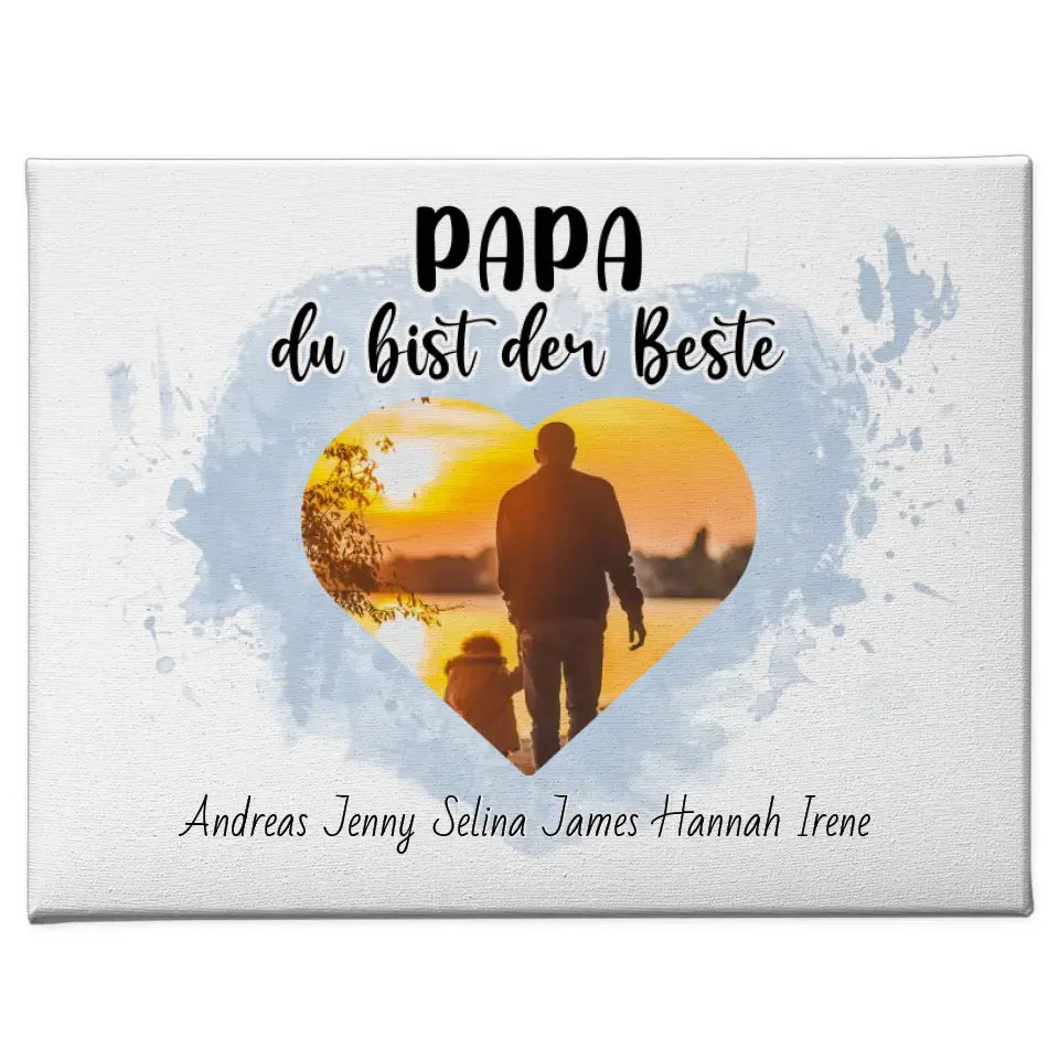 Leinwand mit Namen Papa du bist der Beste Personalisiert