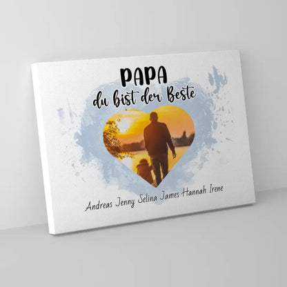 Leinwand mit Namen Papa du bist der Beste Personalisiert