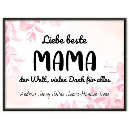 Mama Poster Beste Mama der Welt Danke für alles Personalisiert