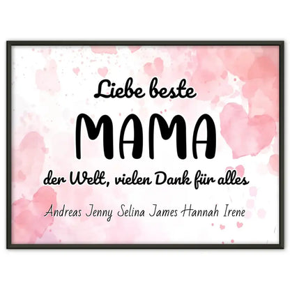 Personalisiertes Poster Beste Mama der Welt Danke für alles