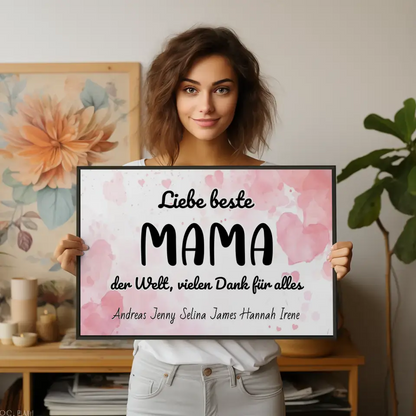 Personalisiertes Poster Beste Mama der Welt Danke für alles