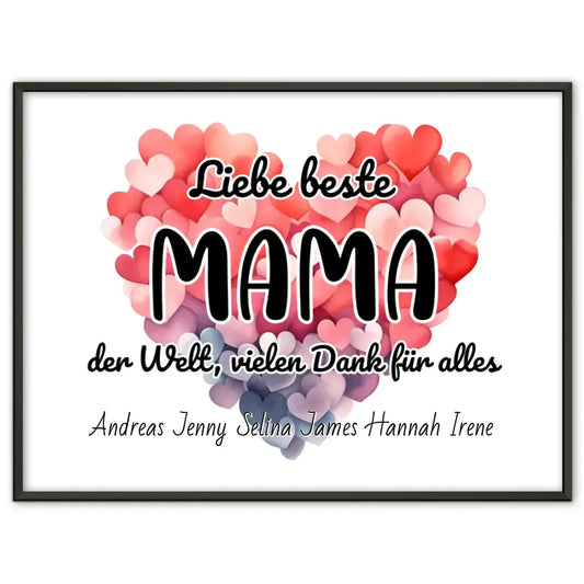 Poster Beste Mama der Welt Danke für alles Personalisiert