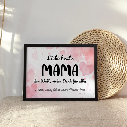 Personalisiertes Poster Beste Mama der Welt Danke für alles