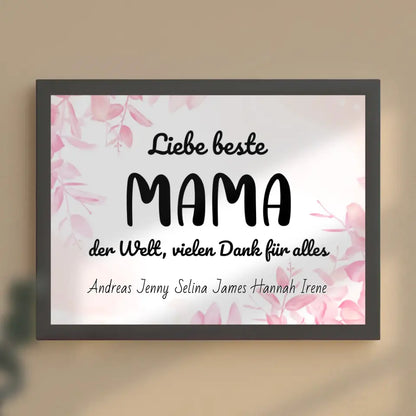 Mama Poster Beste Mama der Welt Danke für alles Personalisiert