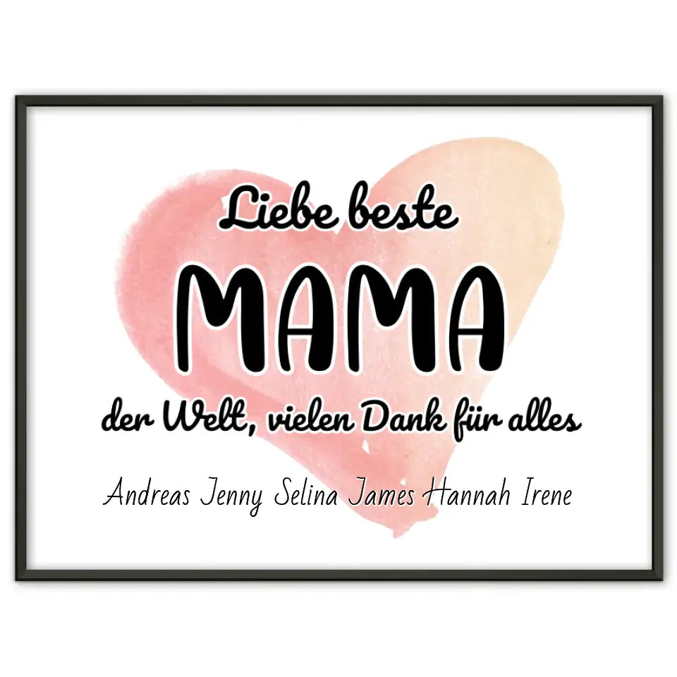 Poster für Beste Mama der Welt Danke für alles Personalisiert