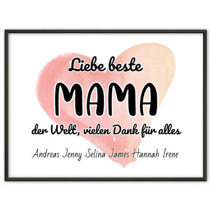 Poster für Beste Mama der Welt Danke für alles Personalisiert