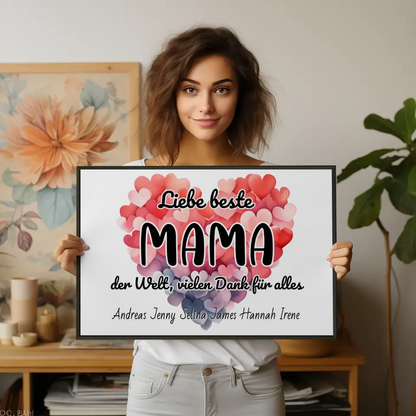 Poster Beste Mama der Welt Danke für alles Personalisiert