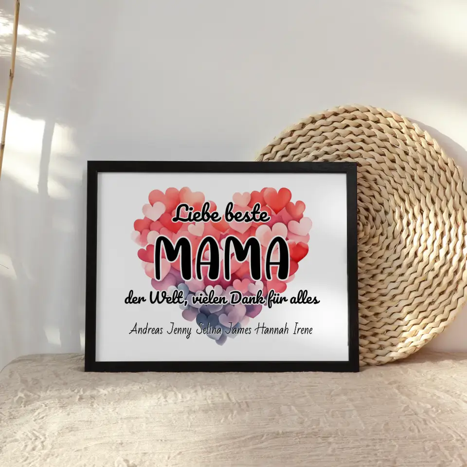Poster Beste Mama der Welt Danke für alles Personalisiert