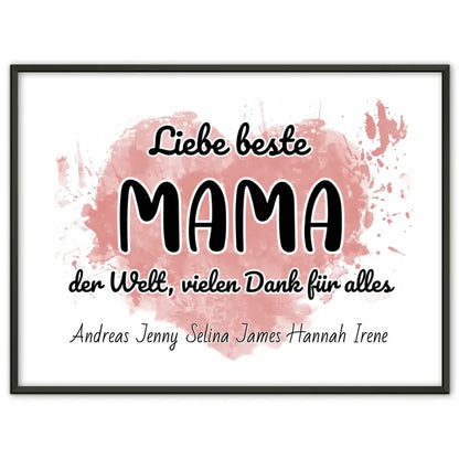 Poster mit Namen Beste Mama der Welt Danke für alles Personalisiert