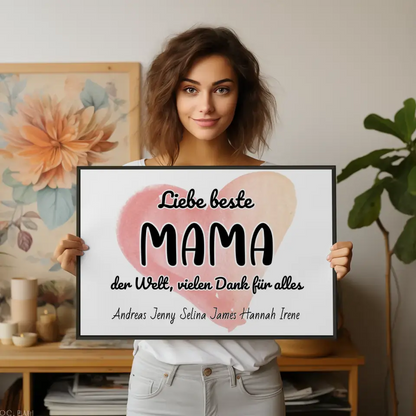 Poster für Beste Mama der Welt Danke für alles Personalisiert