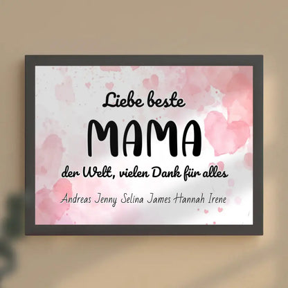 Personalisiertes Poster Beste Mama der Welt Danke für alles