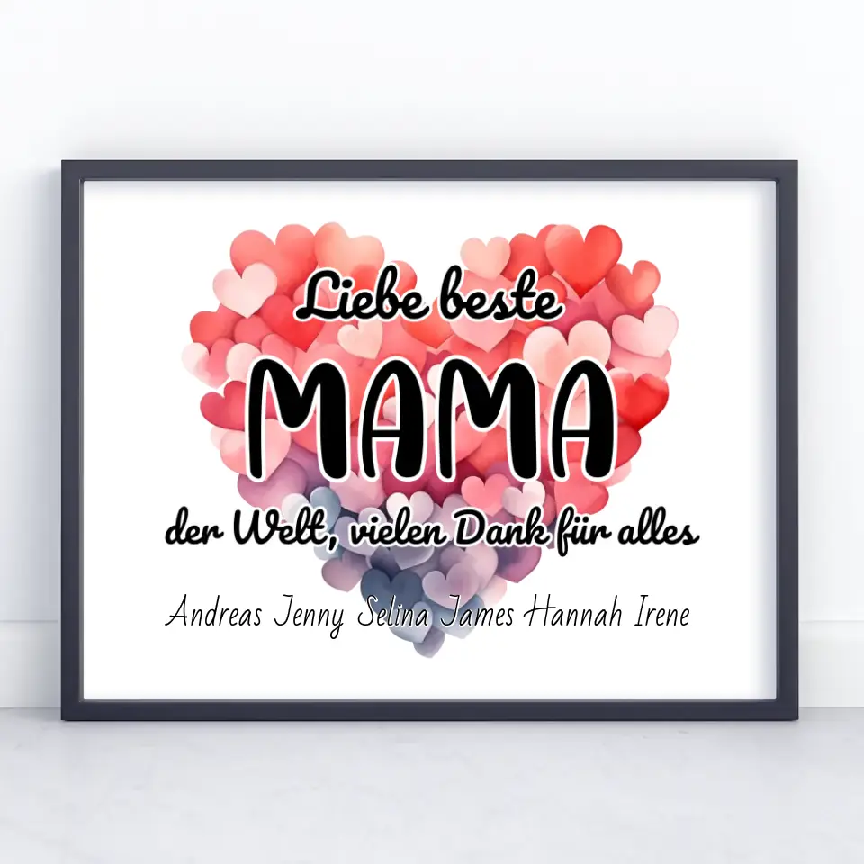 Poster Beste Mama der Welt Danke für alles Personalisiert