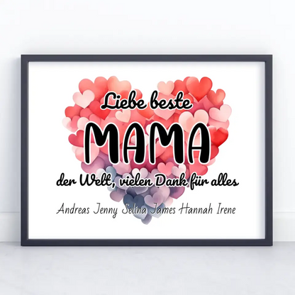 Poster Beste Mama der Welt Danke für alles Personalisiert
