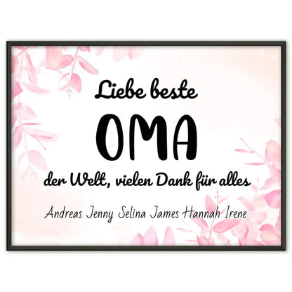 Oma Poster Beste Oma der Welt Danke für alles Personalisiert