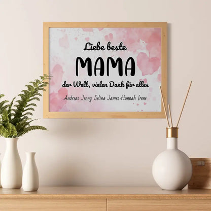 Personalisiertes Poster Beste Mama der Welt Danke für alles