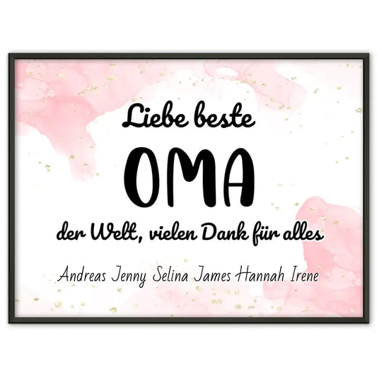 Personalisiertes Oma Poster Beste Oma der Welt Danke für alles