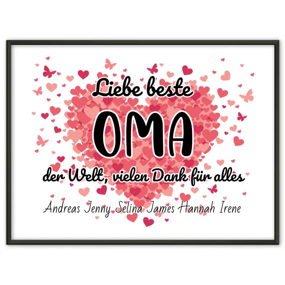Oma Poster Personalisiert Beste Oma der Welt Danke für alles
