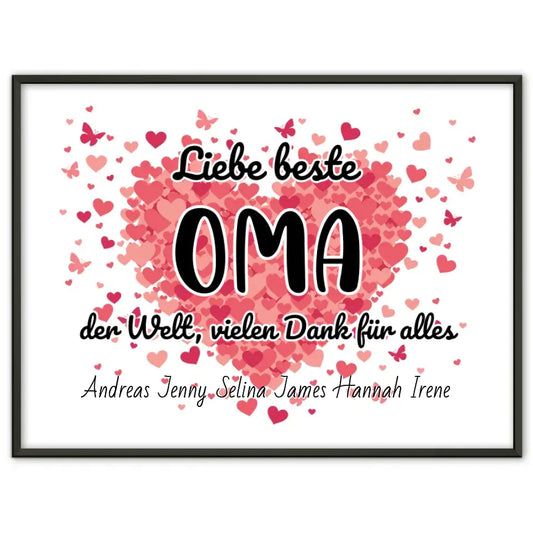 Oma Poster Personalisiert Beste Oma der Welt Danke für alles