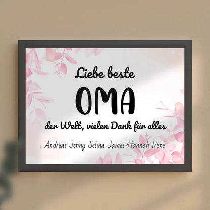 Oma Poster Beste Oma der Welt Danke für alles Personalisiert