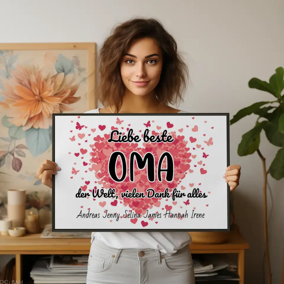 Oma Poster Personalisiert Beste Oma der Welt Danke für alles