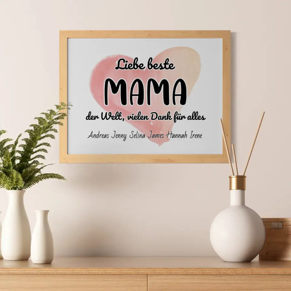 Poster für Beste Mama der Welt Danke für alles Personalisiert