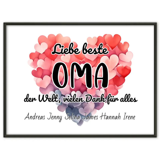 Poster Beste Oma der Welt Danke für alles Personalisiert