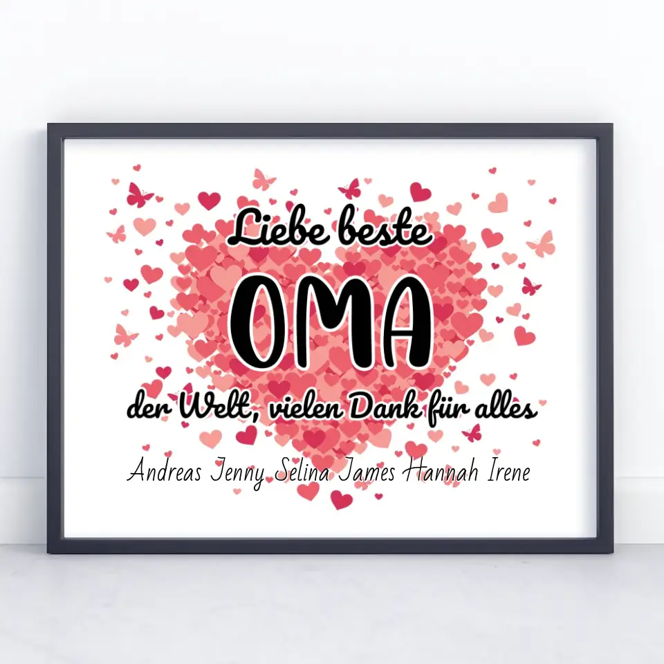 Oma Poster Personalisiert Beste Oma der Welt Danke für alles