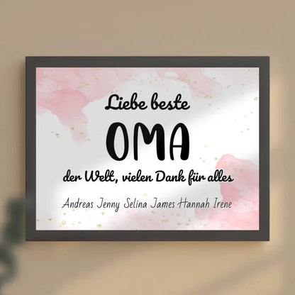 Personalisiertes Oma Poster Beste Oma der Welt Danke für alles