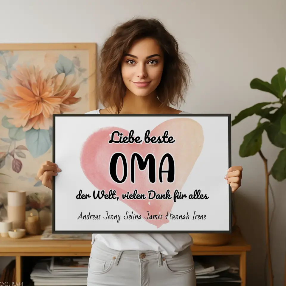 Poster für Beste Oma der Welt Danke für alles Personalisiert