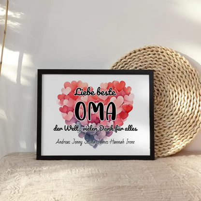 Poster Beste Oma der Welt Danke für alles Personalisiert