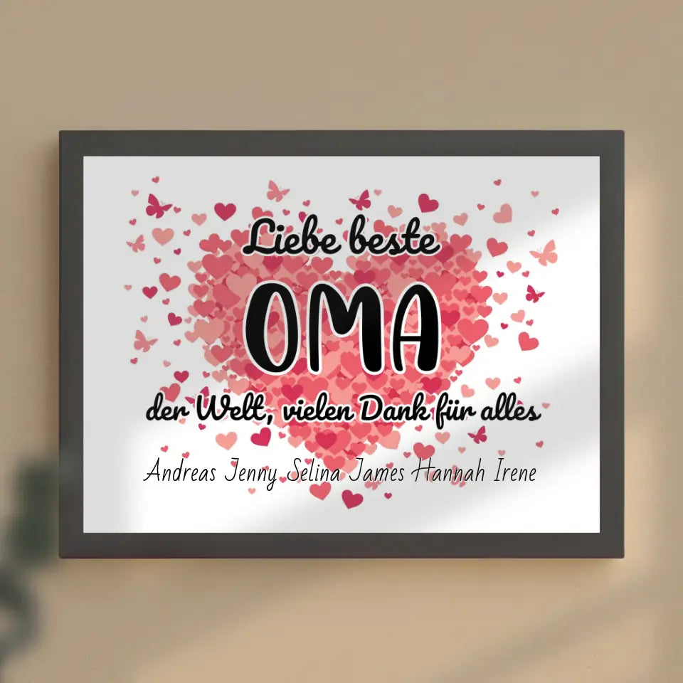 Oma Poster Personalisiert Beste Oma der Welt Danke für alles