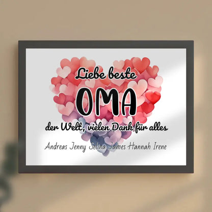 Poster Beste Oma der Welt Danke für alles Personalisiert