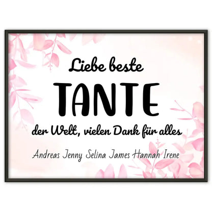 Tante Poster Beste Tante der Welt Danke für alles Personalisiert