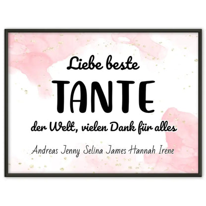 Personalisiertes Tante Poster Beste Tante der Welt Danke für alles