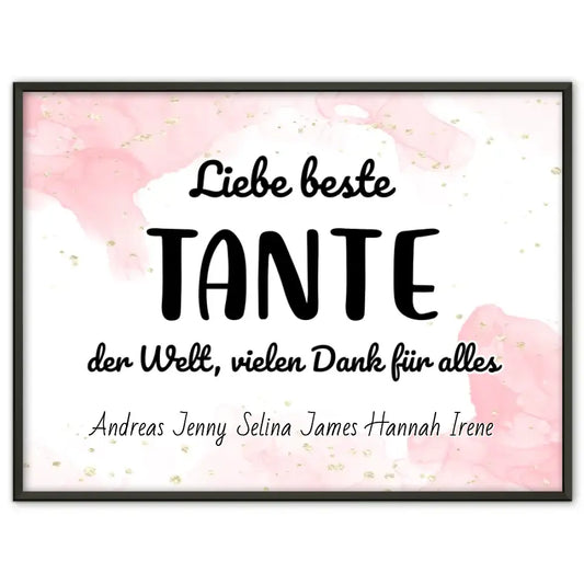 Personalisiertes Tante Poster Beste Tante der Welt Danke für alles