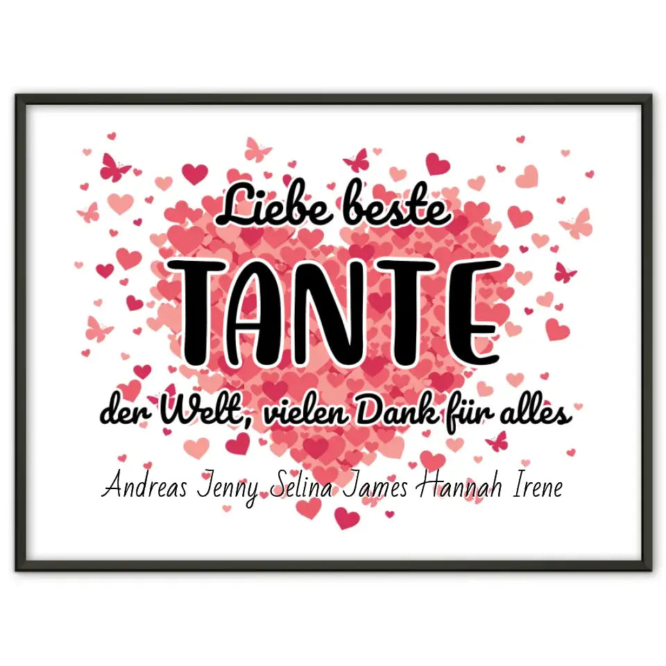 Tante Poster Personalisiert Beste Tante der Welt Danke für alles