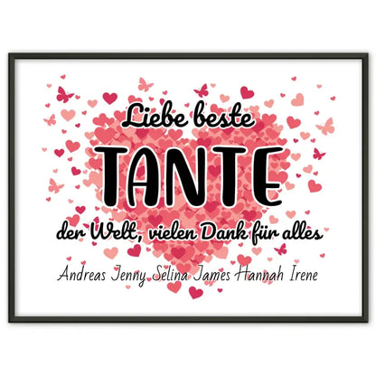 Tante Poster Personalisiert Beste Tante der Welt Danke für alles