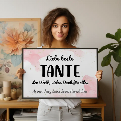 Personalisiertes Tante Poster Beste Tante der Welt Danke für alles