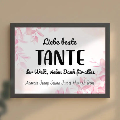 Tante Poster Beste Tante der Welt Danke für alles Personalisiert