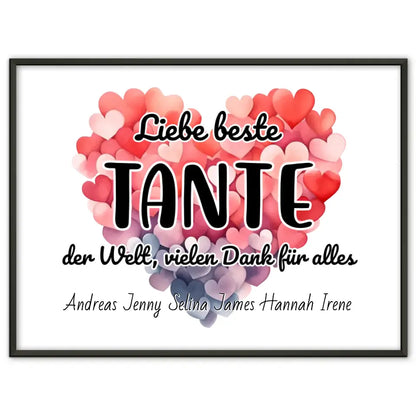 Poster Beste Tante der Welt Danke für alles Personalisiert
