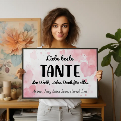 Personalisiertes Poster Beste Tante der Welt Danke für alles