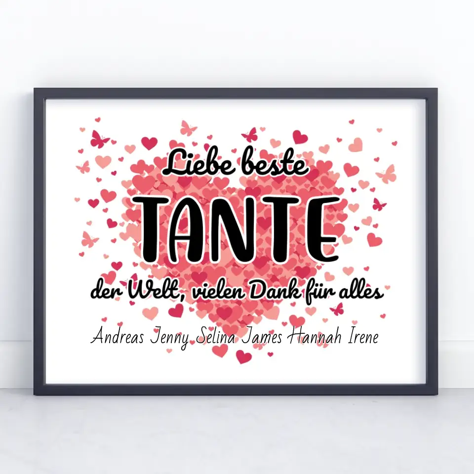 Tante Poster Personalisiert Beste Tante der Welt Danke für alles