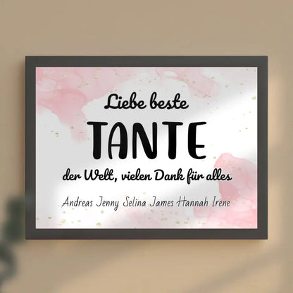 Personalisiertes Tante Poster Beste Tante der Welt Danke für alles
