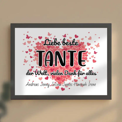 Tante Poster Personalisiert Beste Tante der Welt Danke für alles