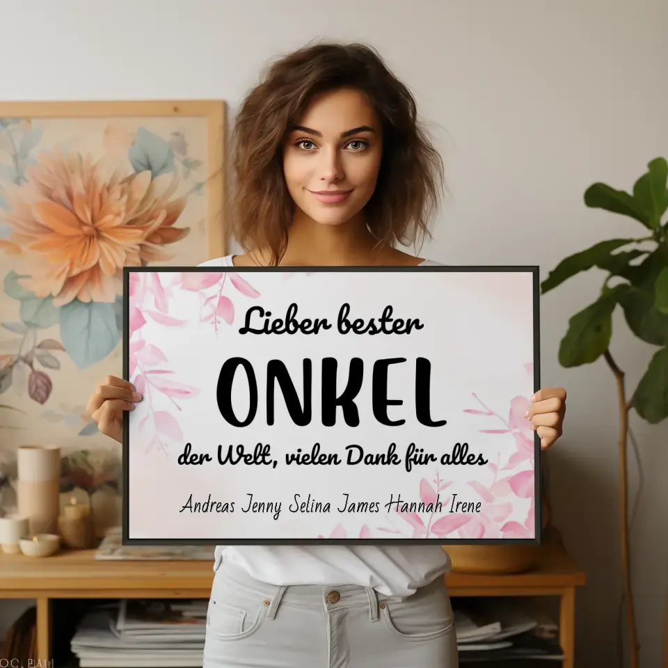 Onkel Poster Bester Onkel der Welt Danke für alles Personalisiert