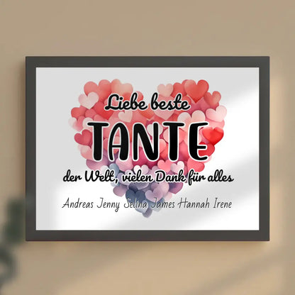 Poster Beste Tante der Welt Danke für alles Personalisiert