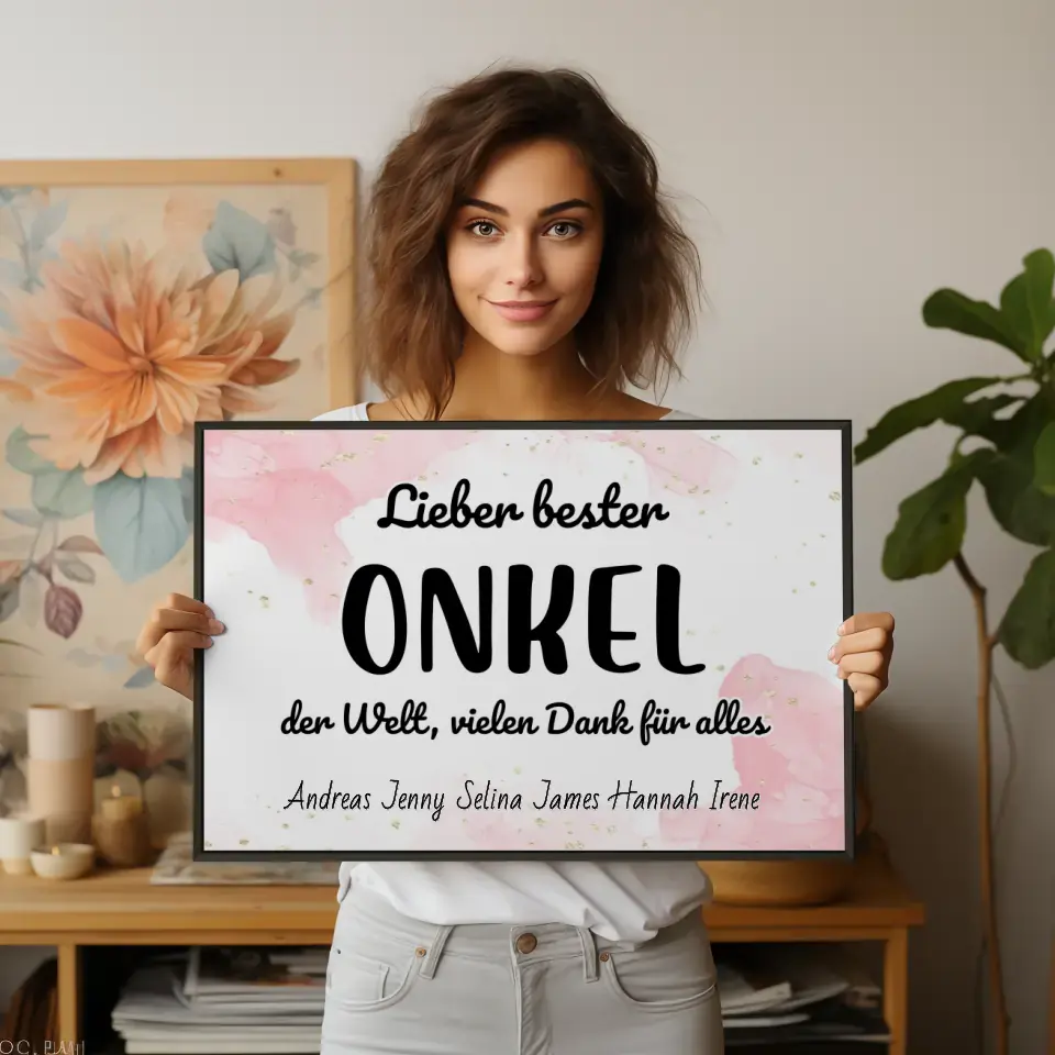 Personalisiertes Onkel Poster Bester Onkel der Welt Danke für alles